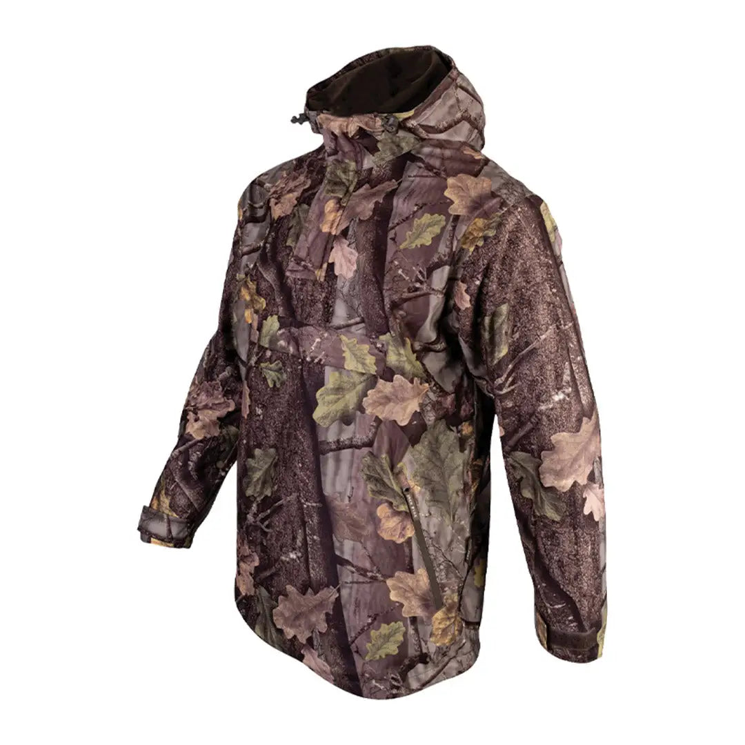 Camouflage hunting jacket with a hood, perfect for outdoor gear enthusiasts, Jack Pyke Galbraith