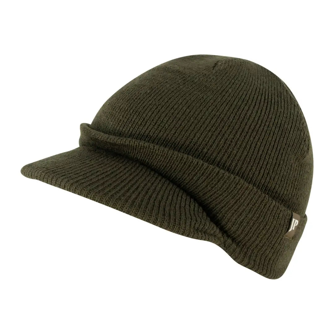 Dark green knitted Jack Pyke Jeep Hat with a small brim for stylish warmth