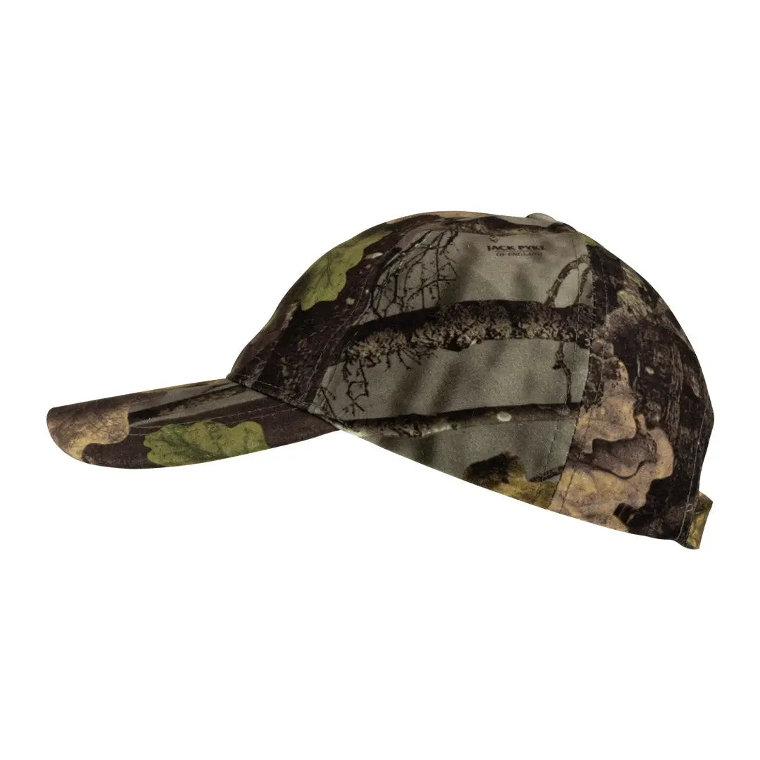 Camouflage Jack Pyke Junior Stealth Baseball Cap with woodland pattern for kids