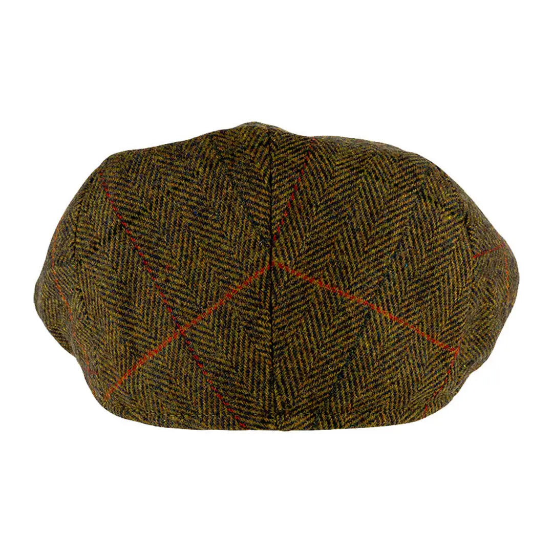 Stylish Jack Pyke Junior Wool Blend Flat Cap in herringbone with red windowpane check