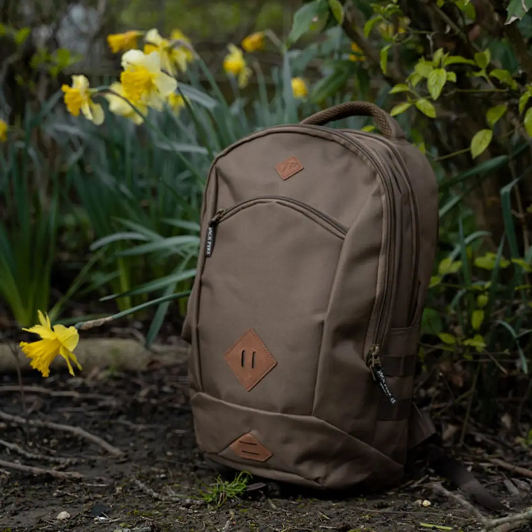 Brown Jack Pyke Kestrel Rucksack with compartments and stylish leather accents