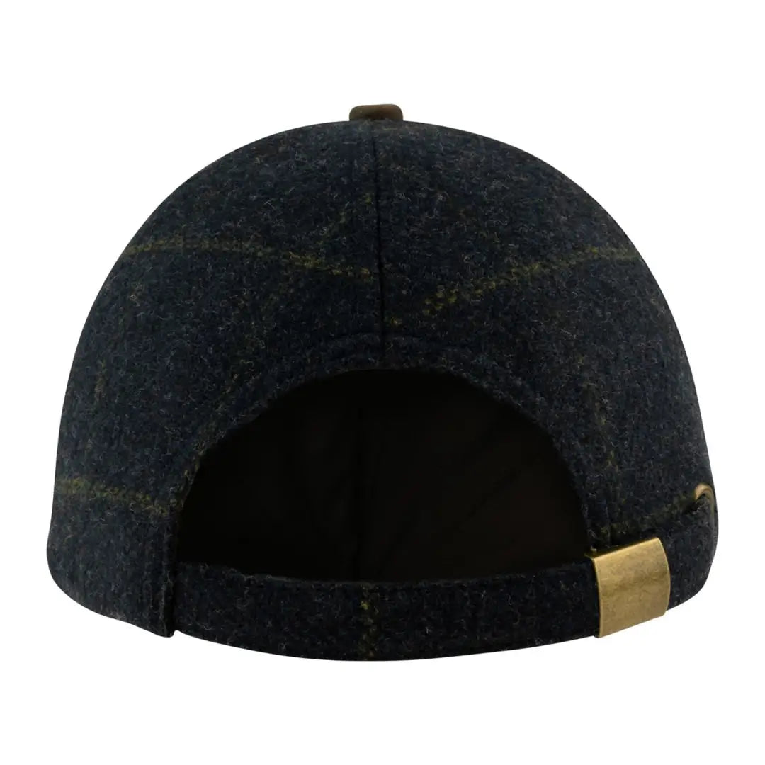 Black Jack Pyke Lowland Tweed Baseball Hat with gold metal closure at the back