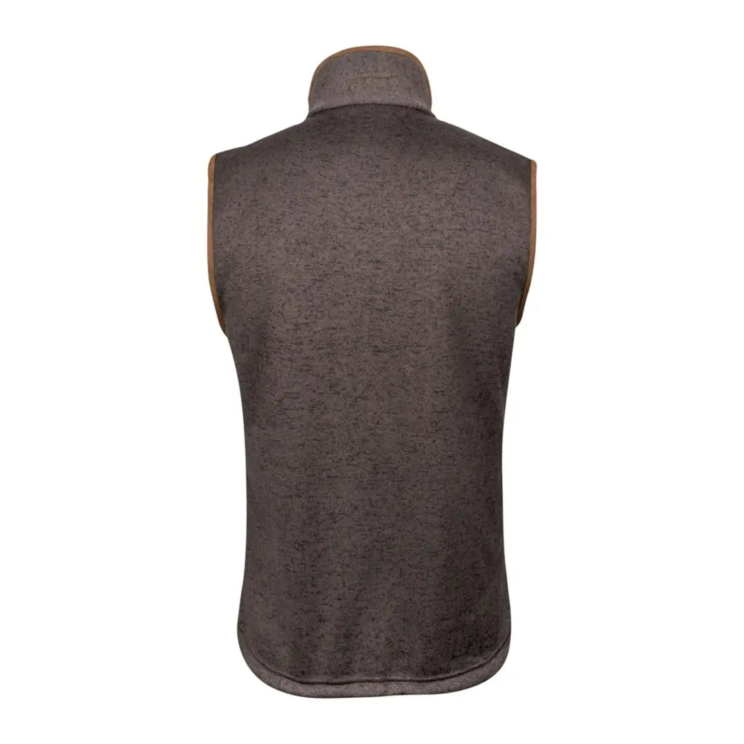 Dark brown sleeveless vest with high collar from Jack Pyke Melange Fleece collection