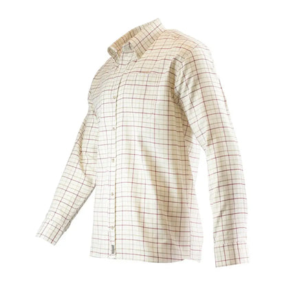 Cream-colored Jack Pyke Countryman Long Sleeved Shirt with brown checkered pattern