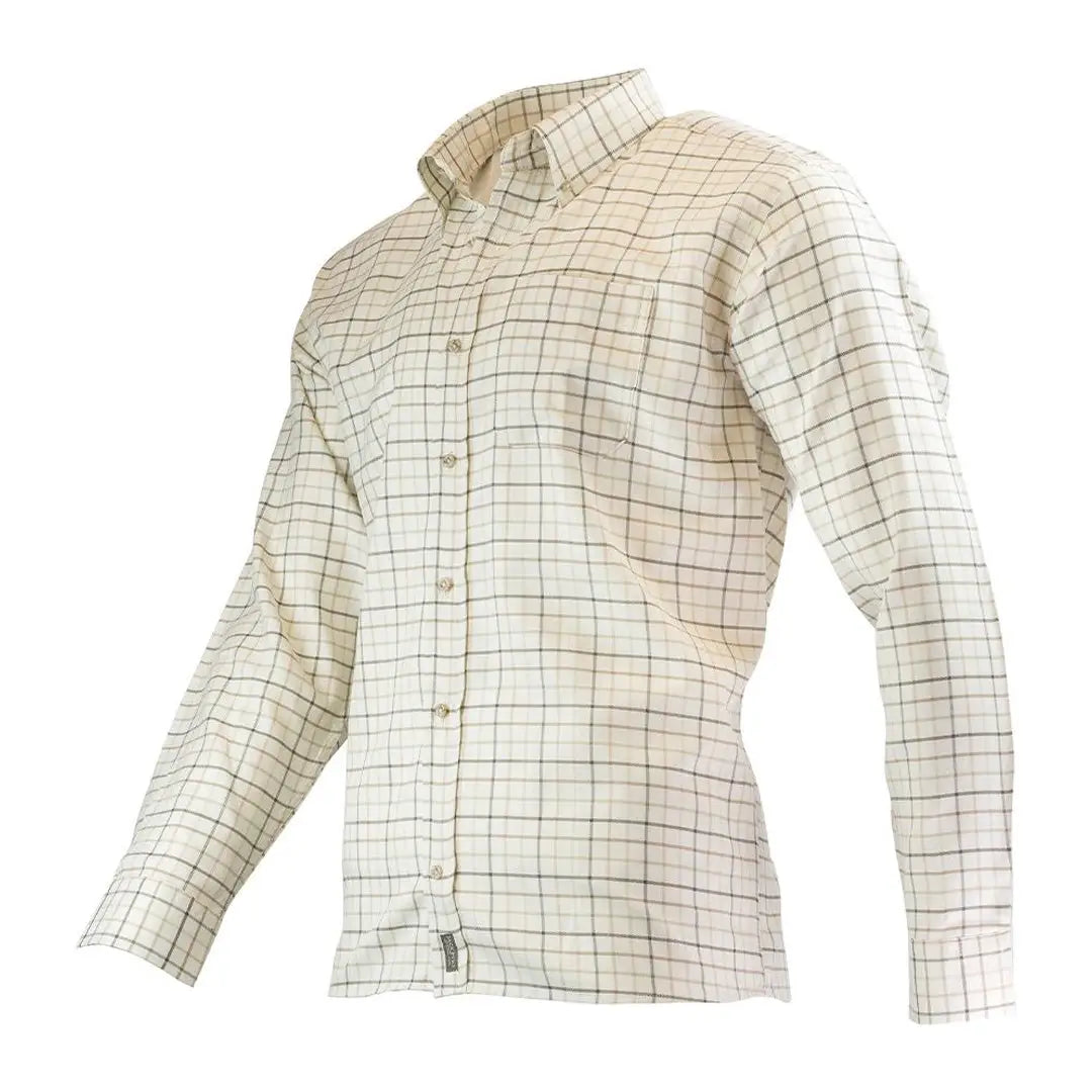 Cream-colored Jack Pyke Countryman Long Sleeved shirt with brown grid pattern