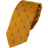 Mustard yellow Jack Pyke Partridge Silk Tie featuring gray bird pattern design