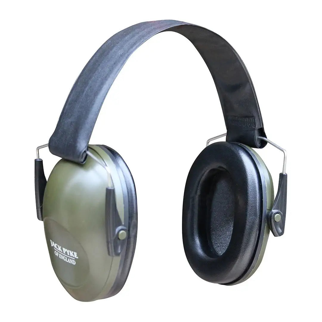 Green and black Jack Pyke Passive Ear Defenders for ultimate noise cancellation