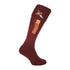 Maroon knee-high Jack Pyke Pheasant Shooting Socks with whiskey bottle design