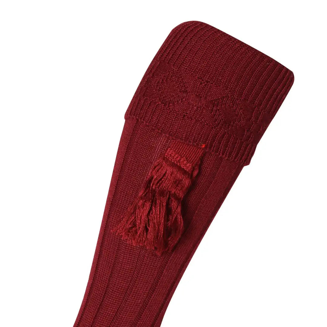 Burgundy knit sock with tassel from Jack Pyke Plain Shooters Socks collection