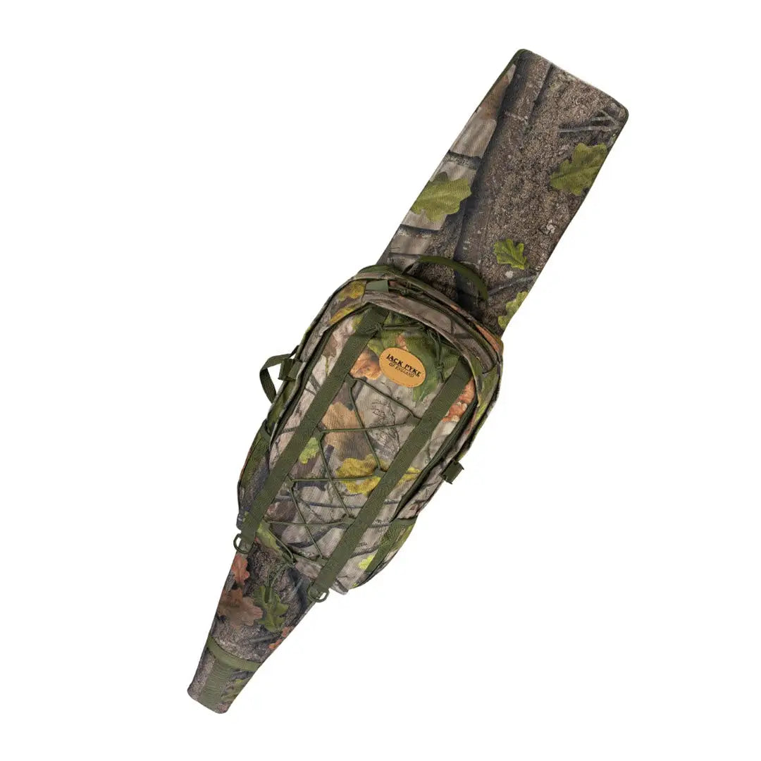 Camouflage Jack Pyke Rifle Rucksack with pockets for easy carrying and storage