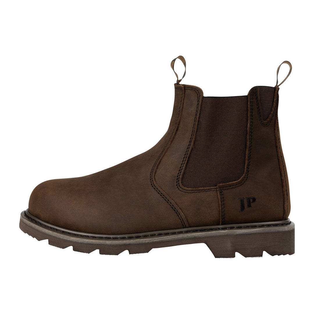 Brown leather Chelsea work boot from Jack Pyke Safety, perfect for tough jobs