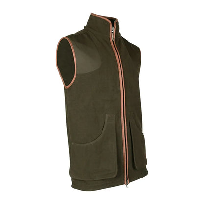 Dark green Jack Pyke Shooters Gilet with orange trim and front zipper