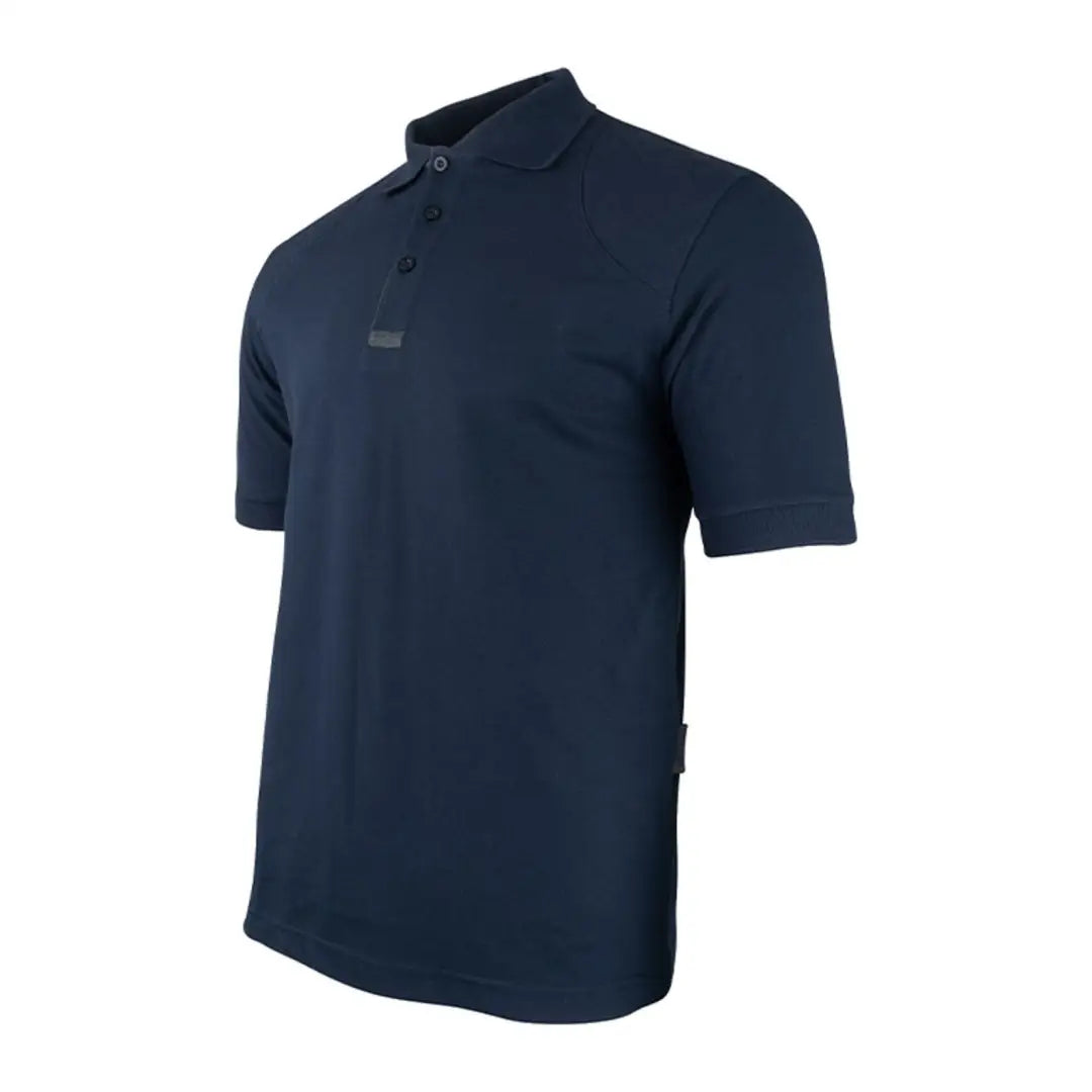 Navy blue Jack Pyke Sports Polo Shirt with short sleeves and collar for a stylish look