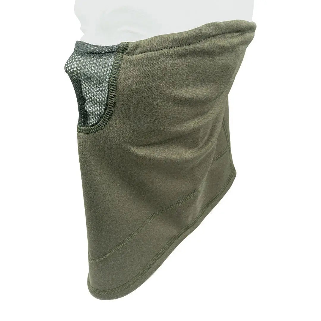 Olive green Jack Pyke Technical neck gaiter with mesh ventilation panel