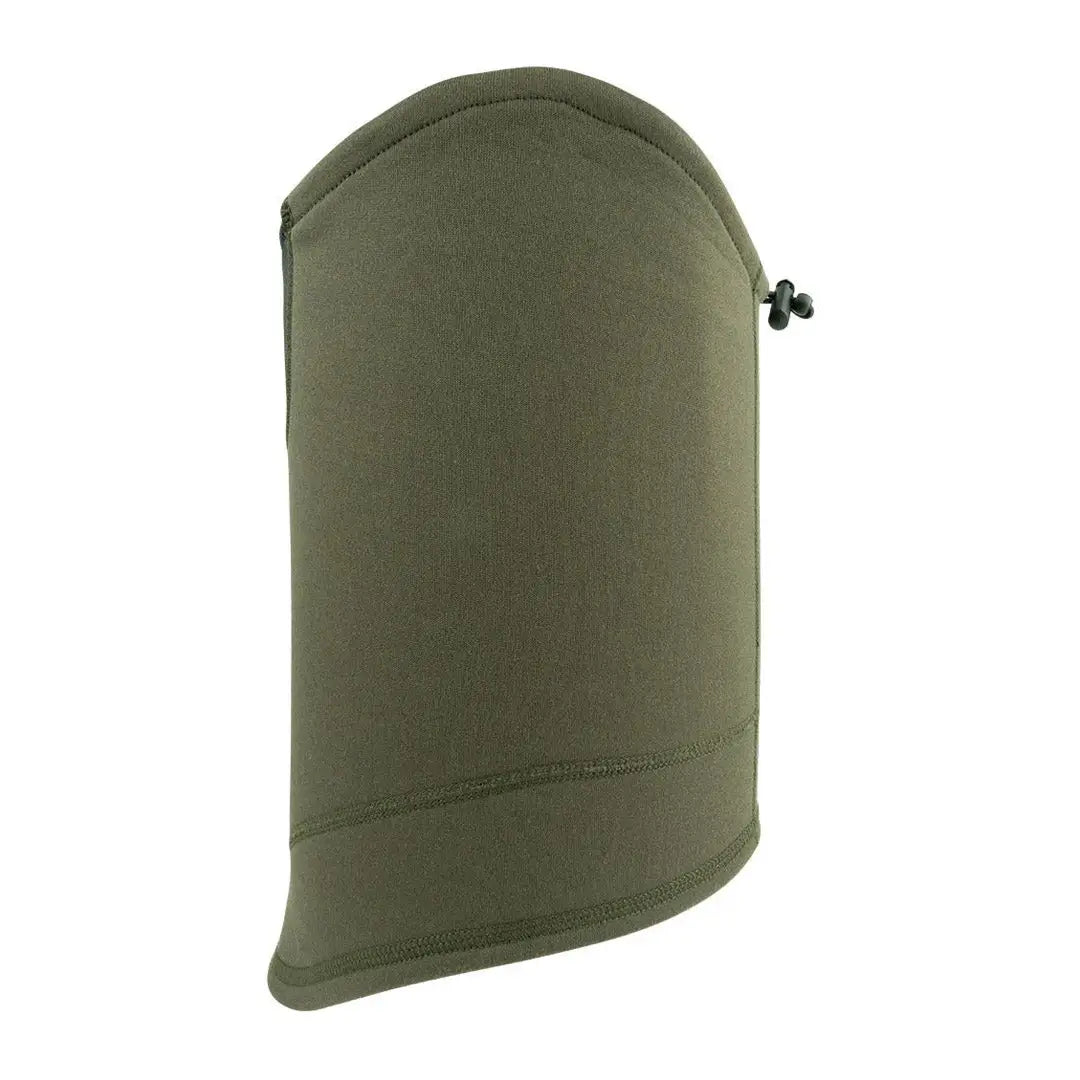 Olive green Jack Pyke Technical Neck Gaiter with drawstring adjustment for versatile wear