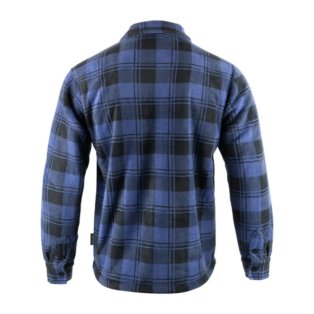 Blue and black plaid flannel Jack Pyke Tundra Shirt with long sleeves perfect for casual wear