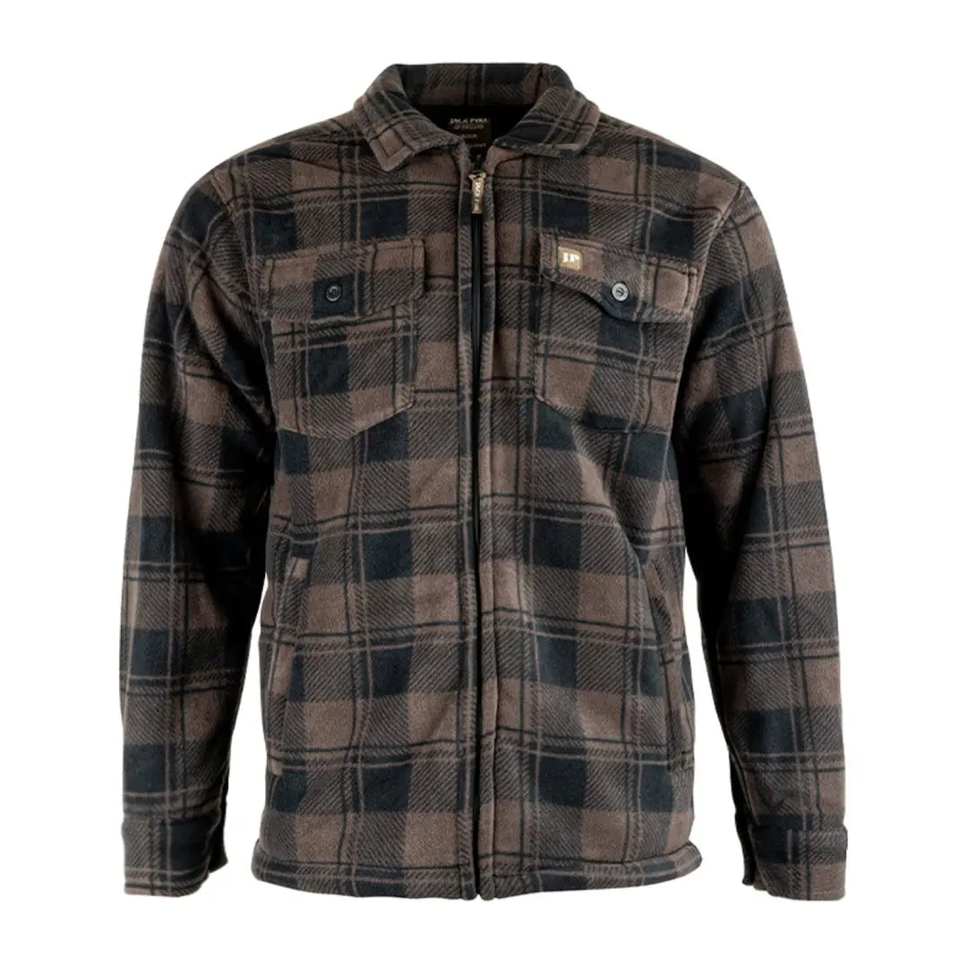 Plaid flannel jacket with zipper and chest pocket from Jack Pyke Tundra Shirt collection