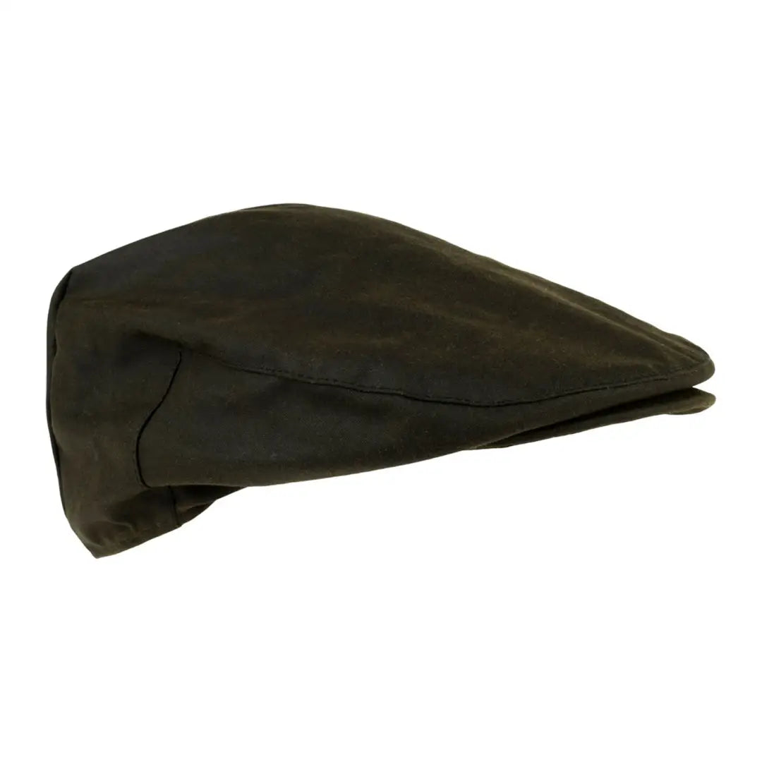 Dark olive green Jack Pyke Wax Flat Cap for stylish outdoor adventures