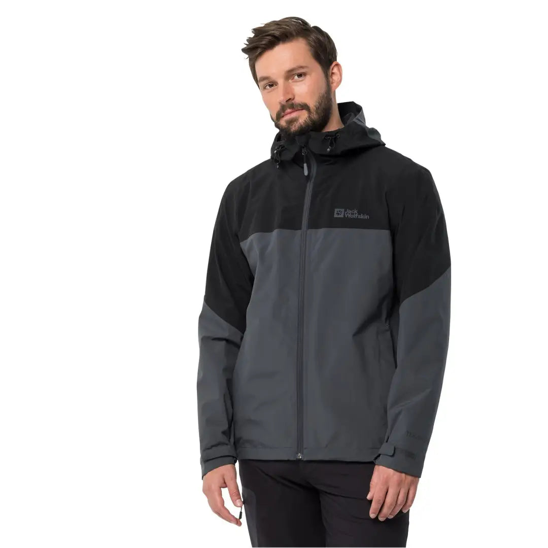 Jack Wolfskin Mens Weiltal 2L Jacket in a two-tone design with 2-layer Texapore Core fabric