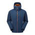 Blue Keela Hydron Softshell Jacket with orange zipper and lining for winter vibes