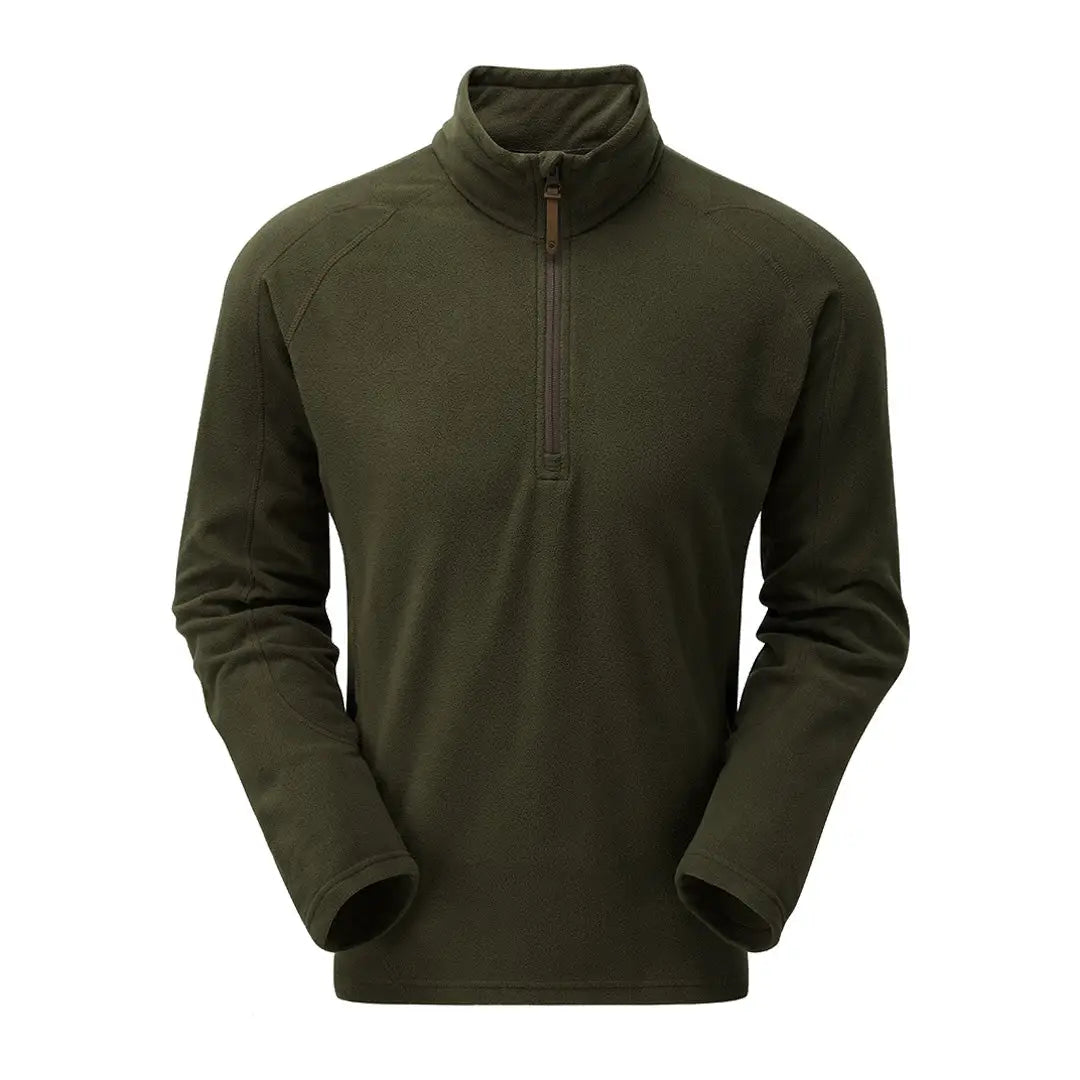 Dark green Keela Micro Pulse Fleece pullover with quarter-zip front and collar