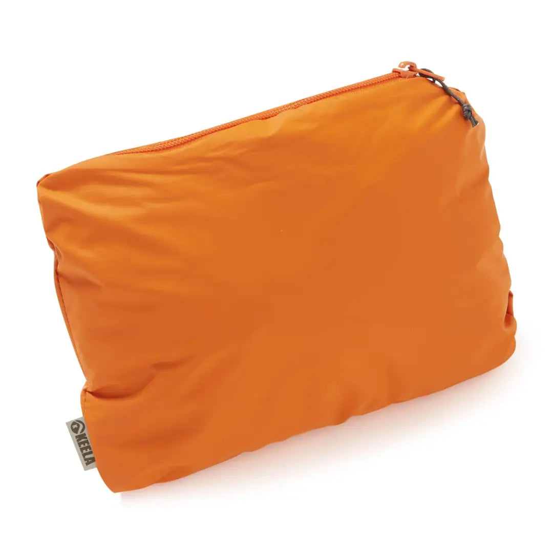 Bright orange zippered pouch for the practical features of your Keela Paklite Jacket