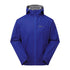 Bright blue Keela Paklite Jacket with full-length zipper for travel light and practical features