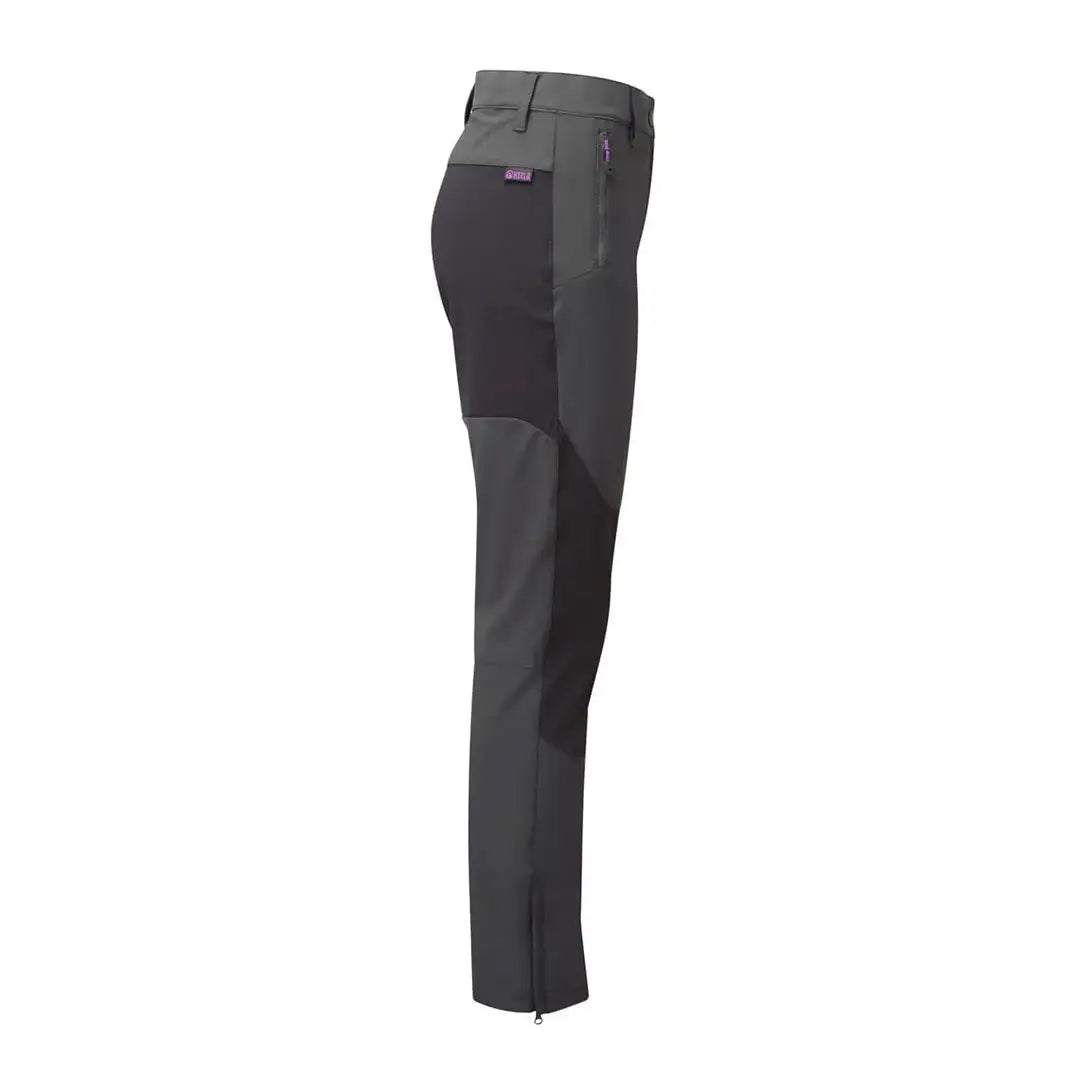 Dark gray Keela Womens Nevis Trousers with reinforced knees and a side pocket