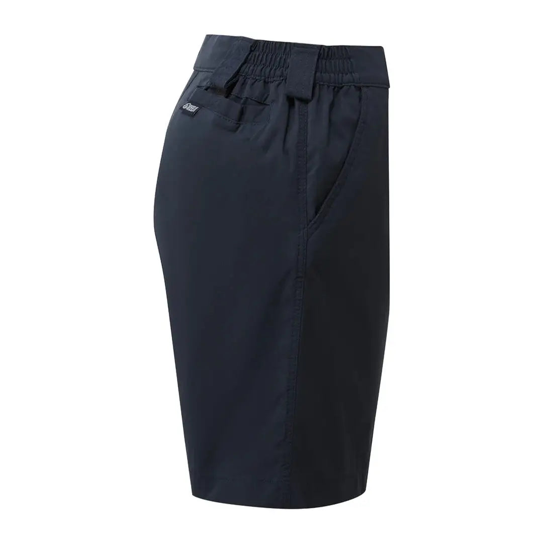 Navy blue pencil skirt with elastic waistband from the travel wear range for stylish comfort