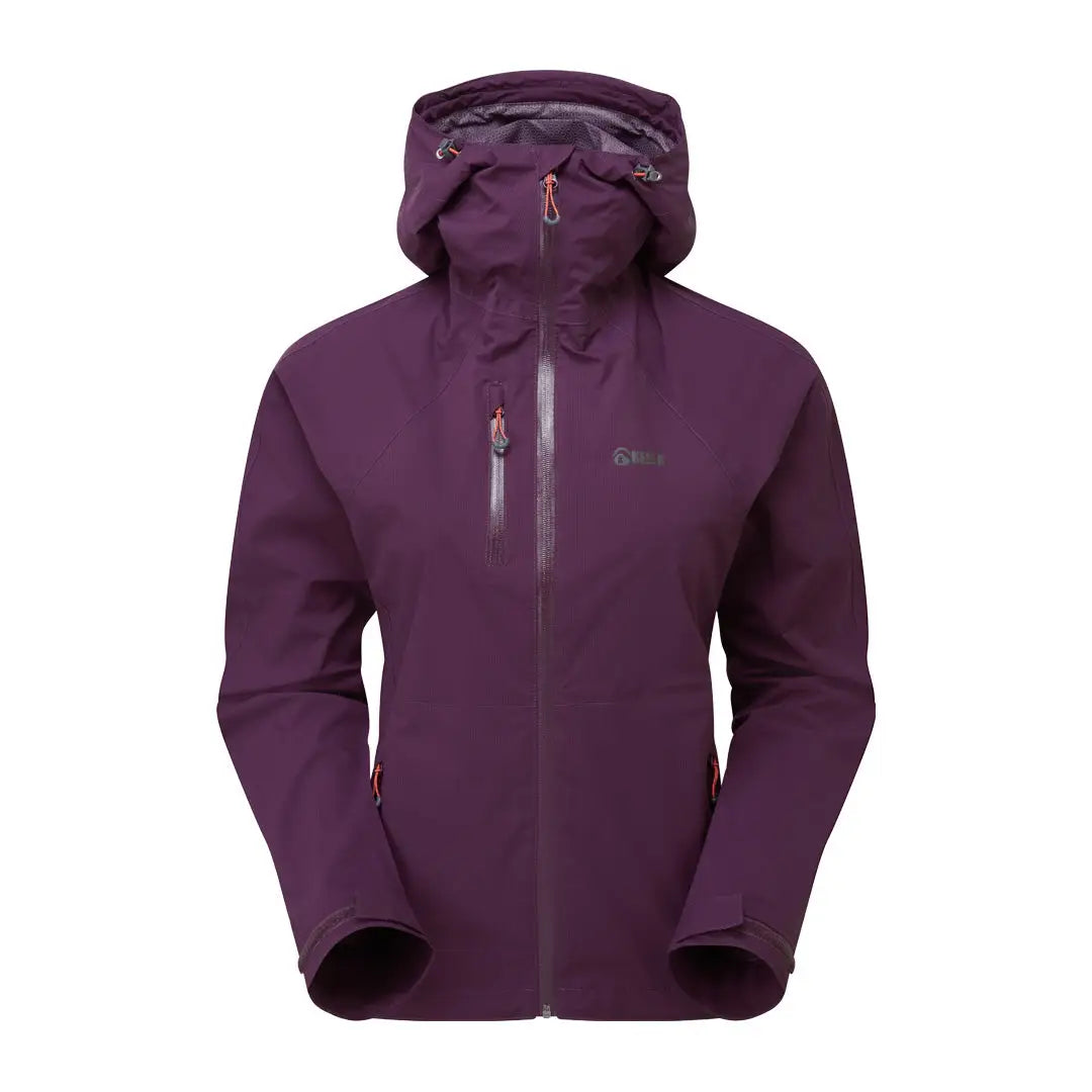 Purple Keela Womens Storm Jacket with zippered pockets, perfect for wet weather adventures