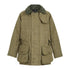 Kids Tweed Shooting Jacket in olive green with corduroy collar and pockets