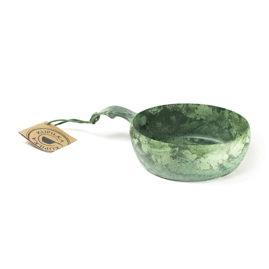 Green speckled Kupilka Bowl cup ready for your outdoor adventures and country clothing style