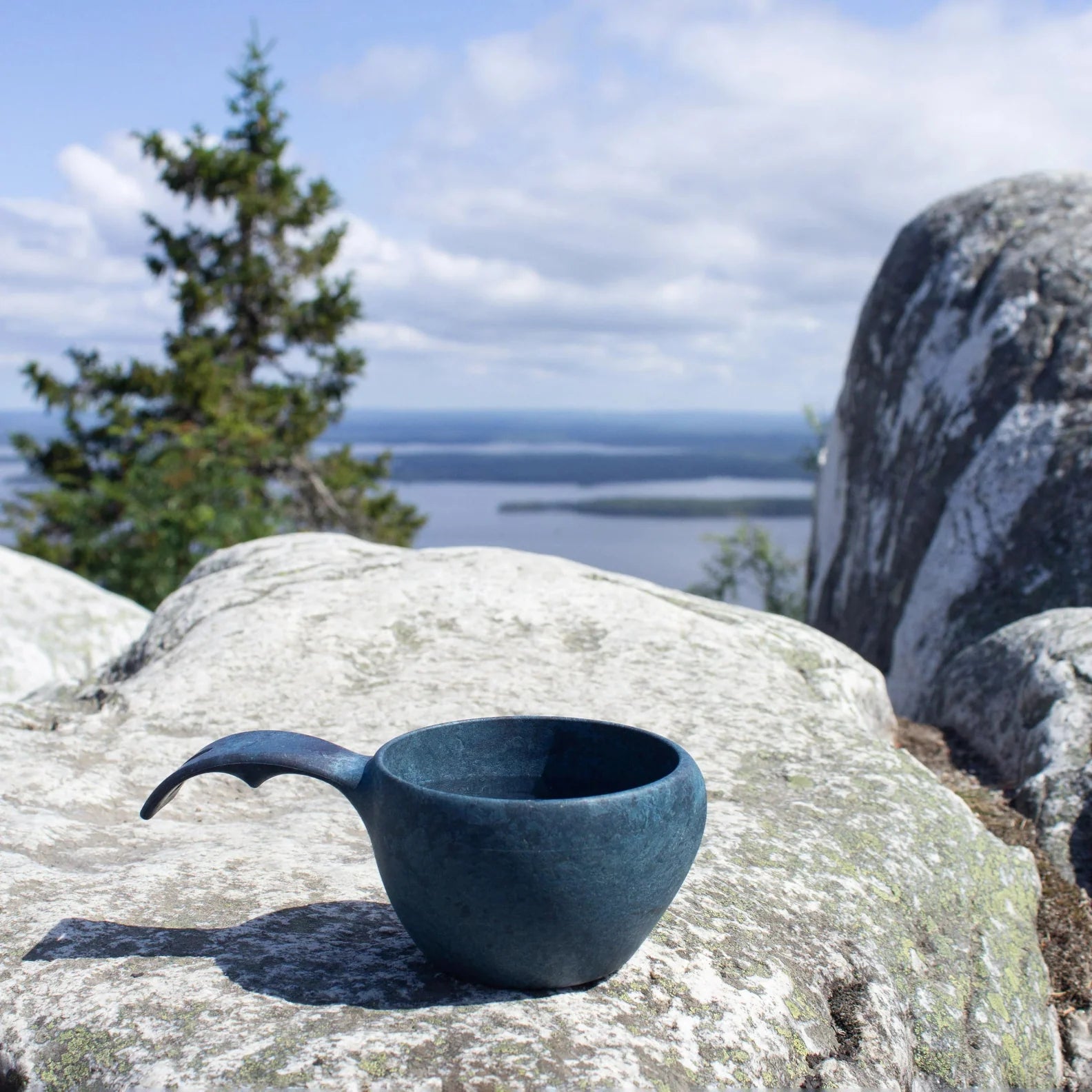 Blue wooden Kuksa cup from Kupilka perfect for country clothing and outdoor adventures