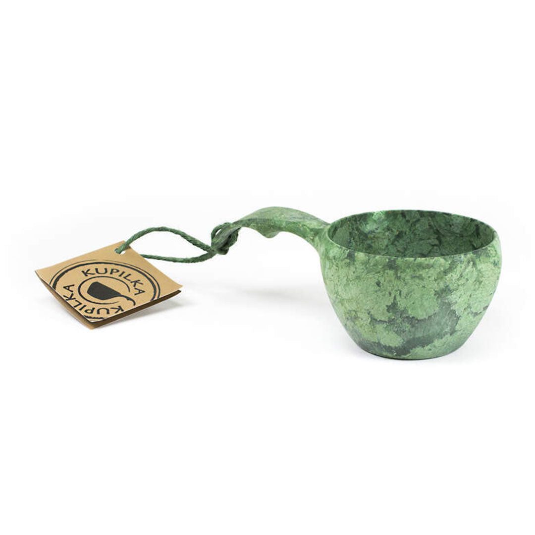 Green patterned Kupilka Classic Cup, perfect for country clothing and outdoor adventures