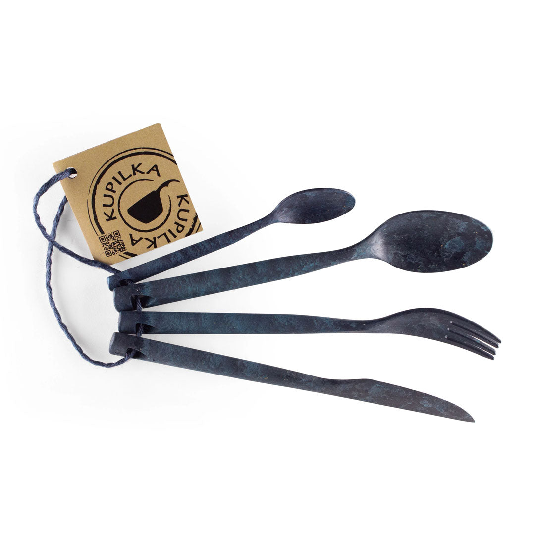 Dark-colored Kupilka Cutlery Set made from Kareline natural fibre composite