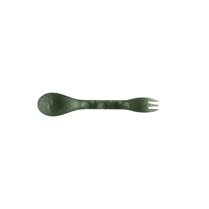 Green metal spork by Kupilka, perfect for country clothing, hunting, and outdoor adventures