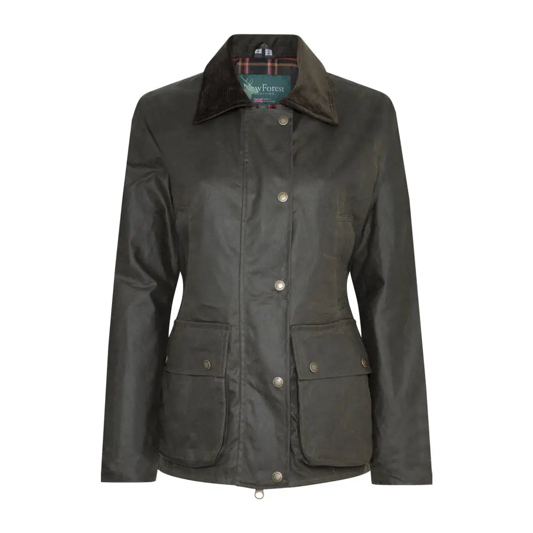 Dark green Antique Wax Jacket with snap buttons and multiple pockets for a stylish look