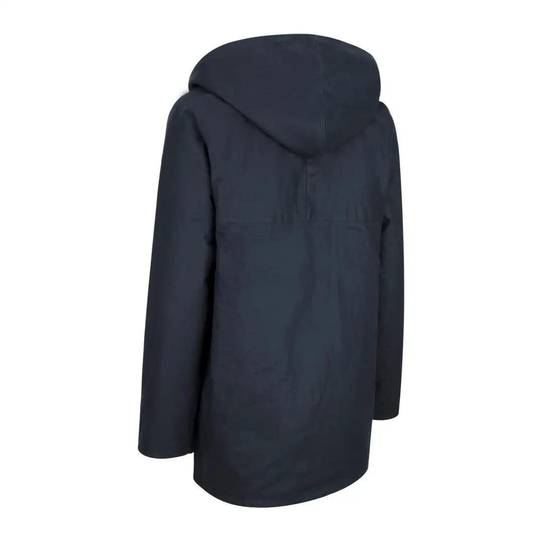 Dark gray hooded ladies padded wax jacket with a sleek, modern design