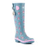 Light blue Lazy Dogz Cookie Wellingtons with cute pink paw print pattern