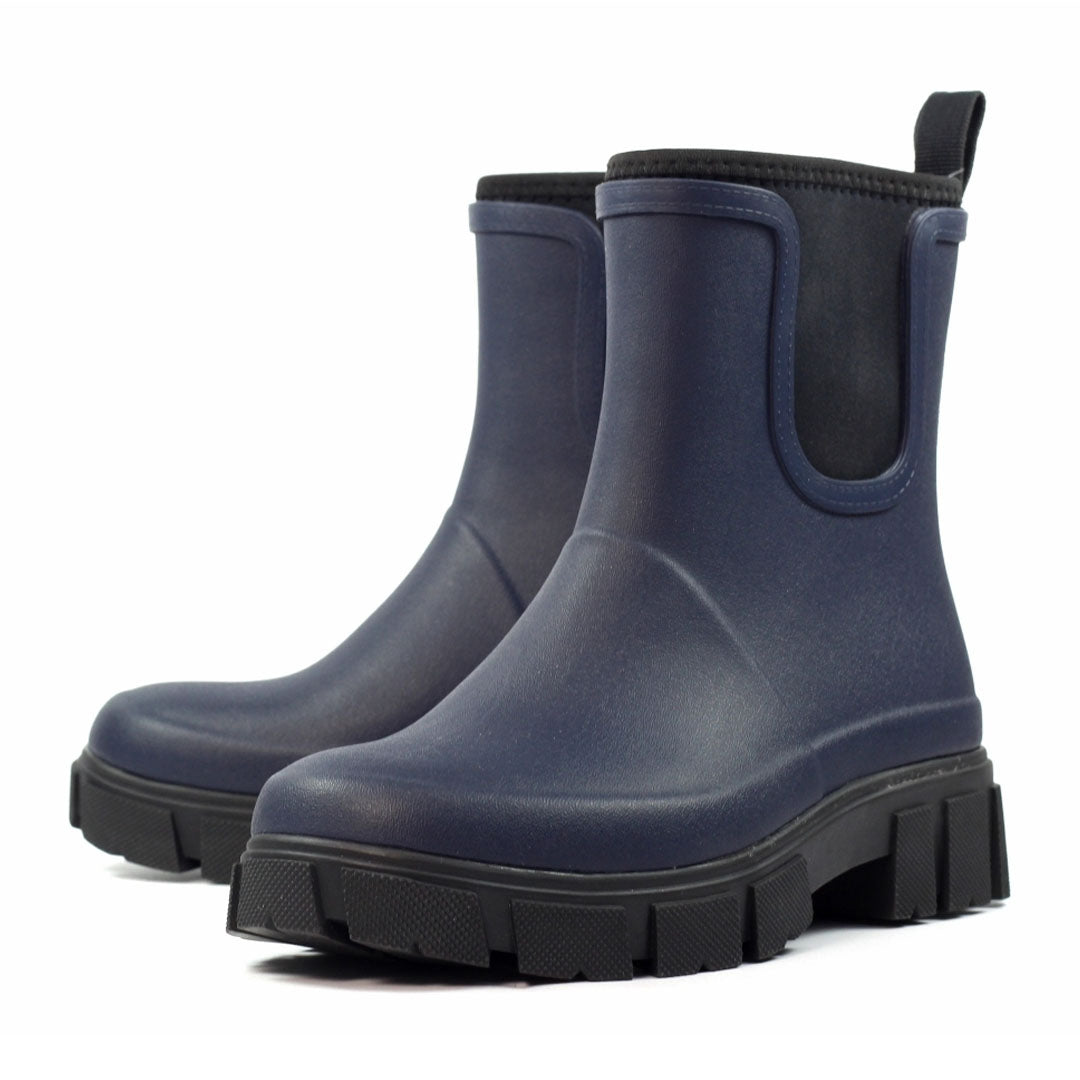 Navy blue Lazy Dogz Lake Ankle Wellington rain boots perfect for outdoors and hunting