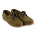 Olive green Le Chameau Galion Nubuck Femme deck shoes with stylish brown laces