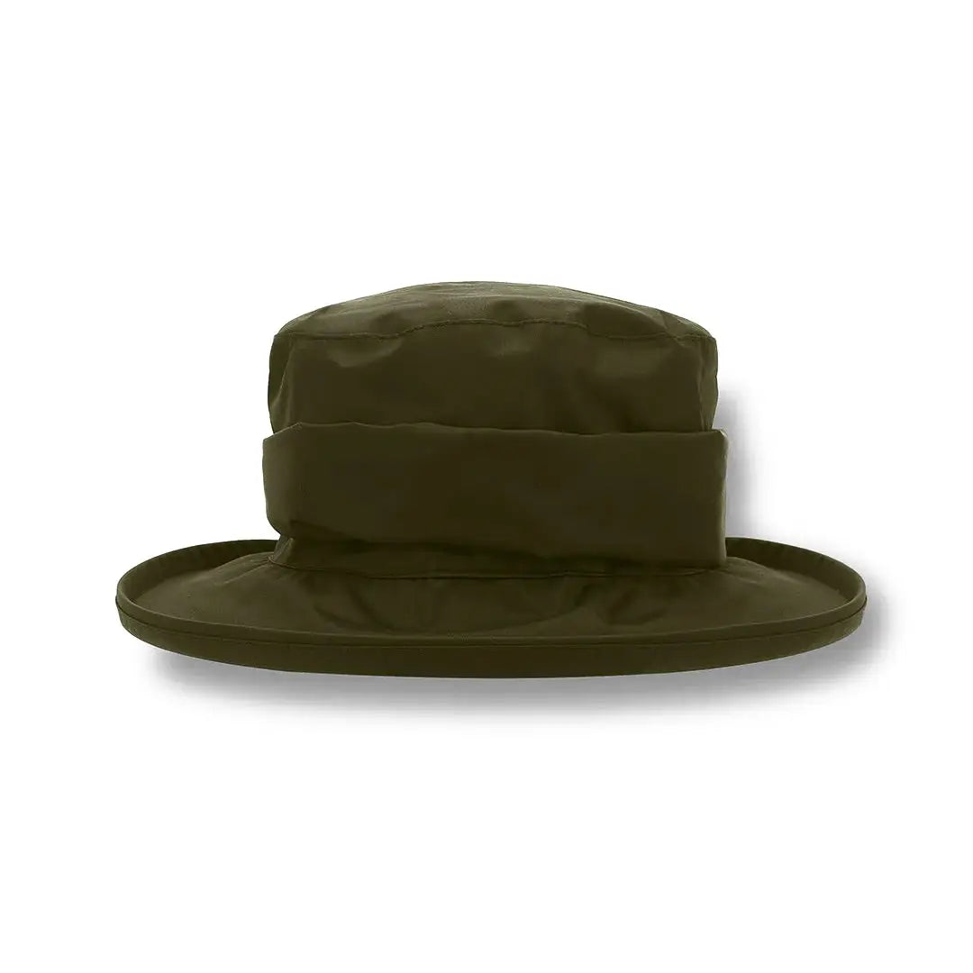 Dark green wide-brimmed Lighthouse Canterbury Waterproof Ladies Hat for stylish protection