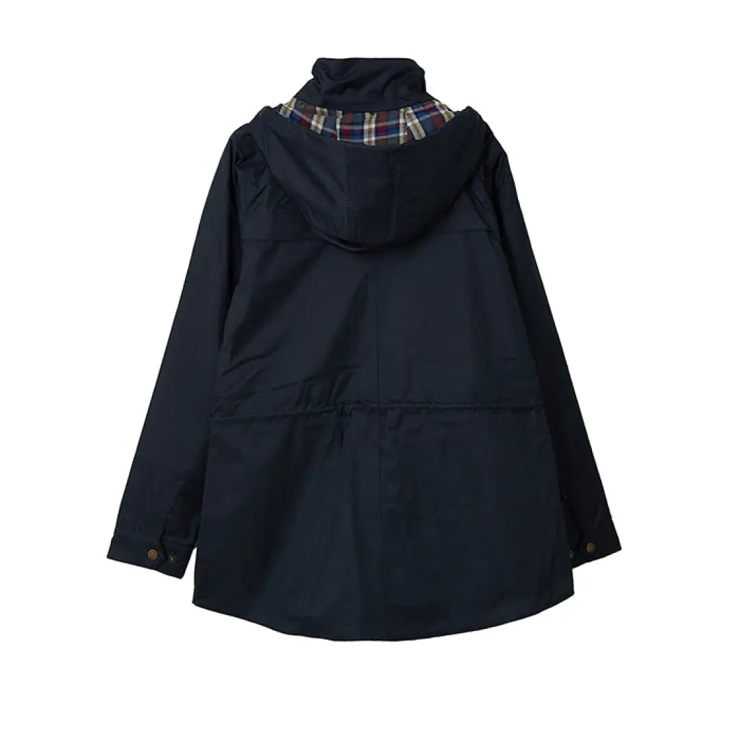 Navy blue hooded jacket with plaid lining from the Lighthouse Heritage Collection