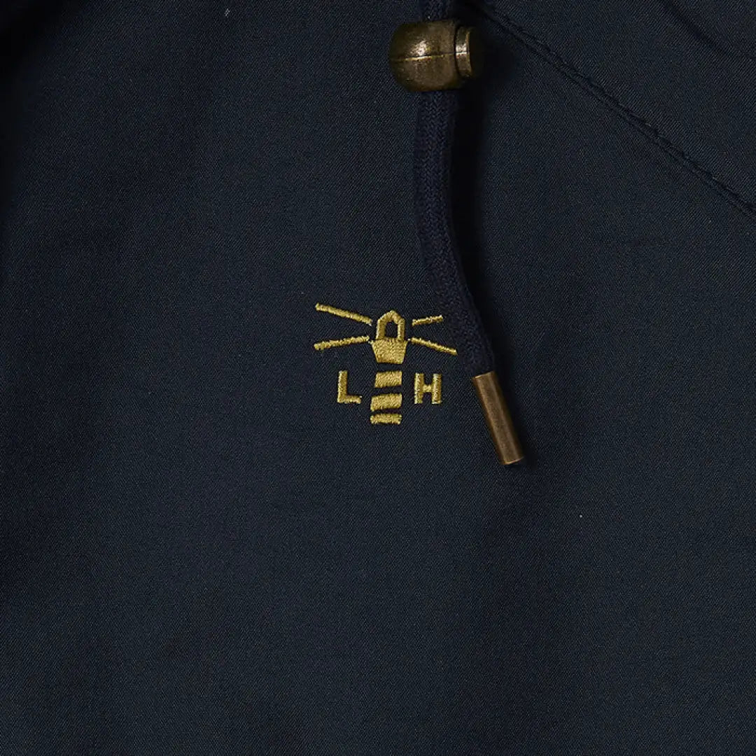 Embroidered LEH logo with whiskers on dark fabric from Lighthouse Heritage Collection