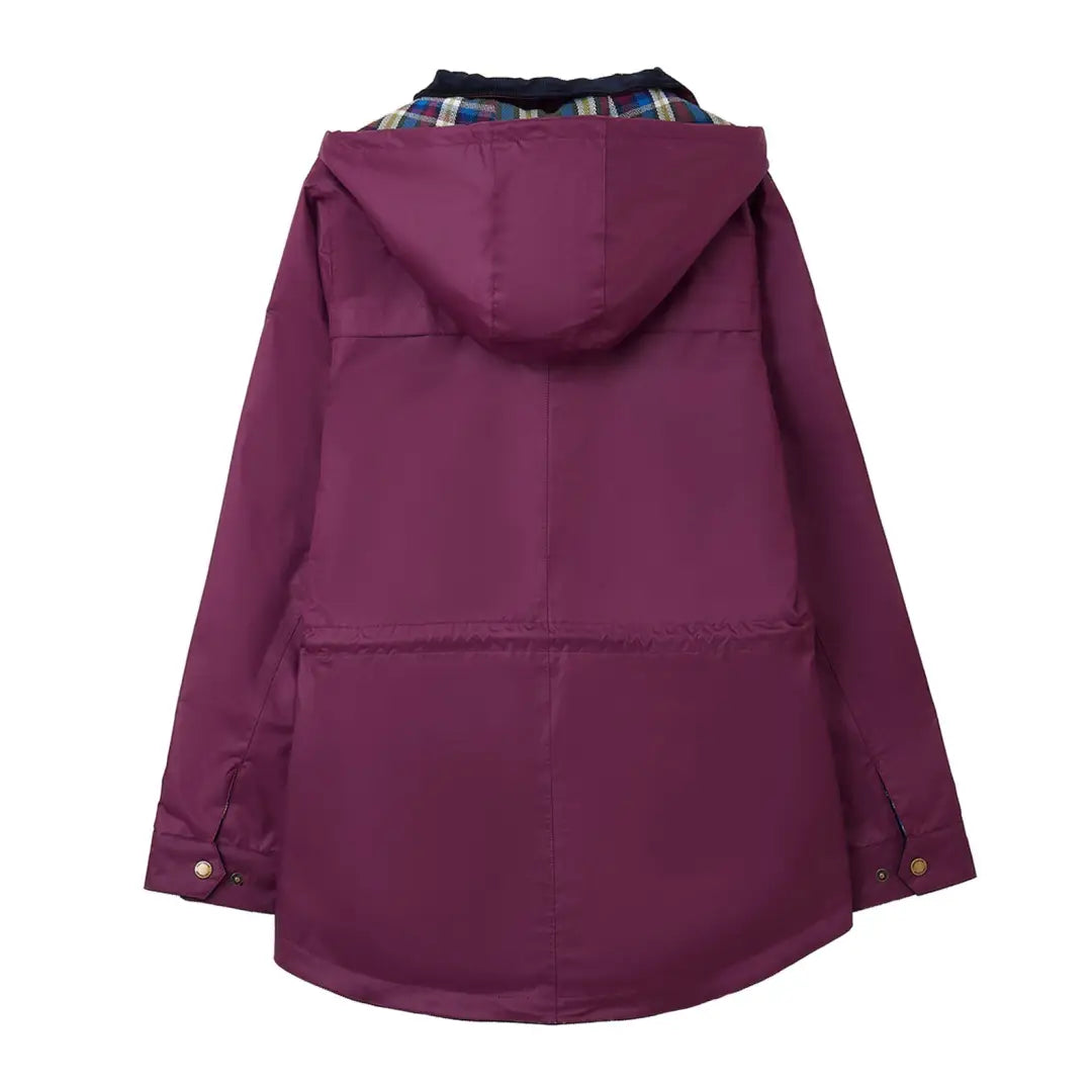 Purple Lighthouse Kendal Raincoat featuring a stylish plaid lined collar