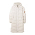 Stylish Lighthouse Savannah Coat in long white with a cozy hood and zipper closure