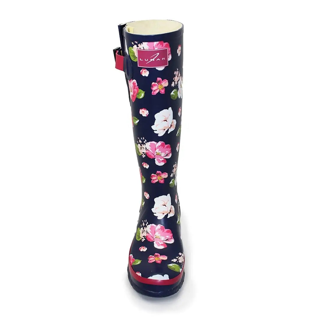 Floral patterned Lunar Garden Wellingtons perfect for country clothing and rainy days