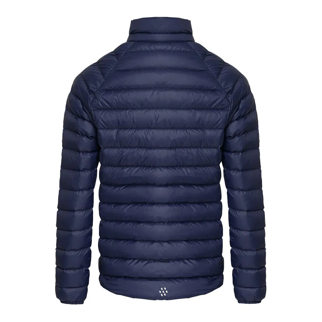 Navy blue quilted puffer jacket perfect for country clothing, hunting, and the outdoors