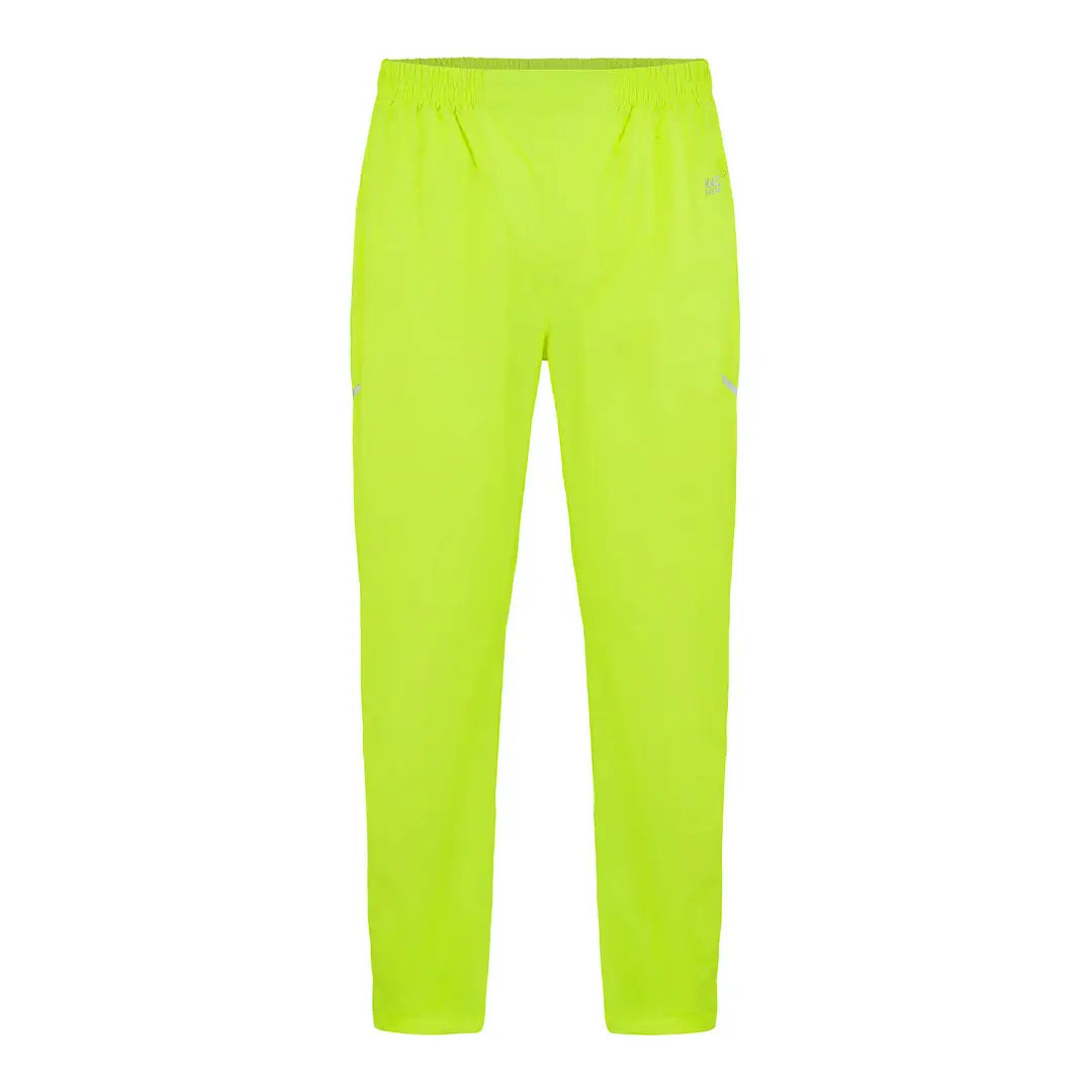 Neon yellow athletic leggings paired with Mac In A Sac Origin zip overtrousers