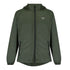 Dark green Mac in a Sac Origin waterproof jacket with pockets and full-length zipper